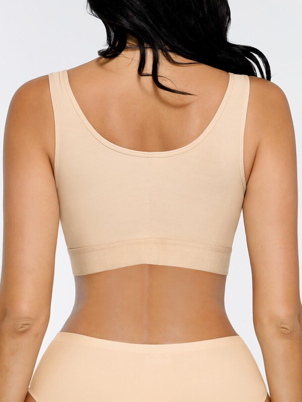 Fashion Adjustable Front Closure Post-Surgery Bra with Triple Hooks