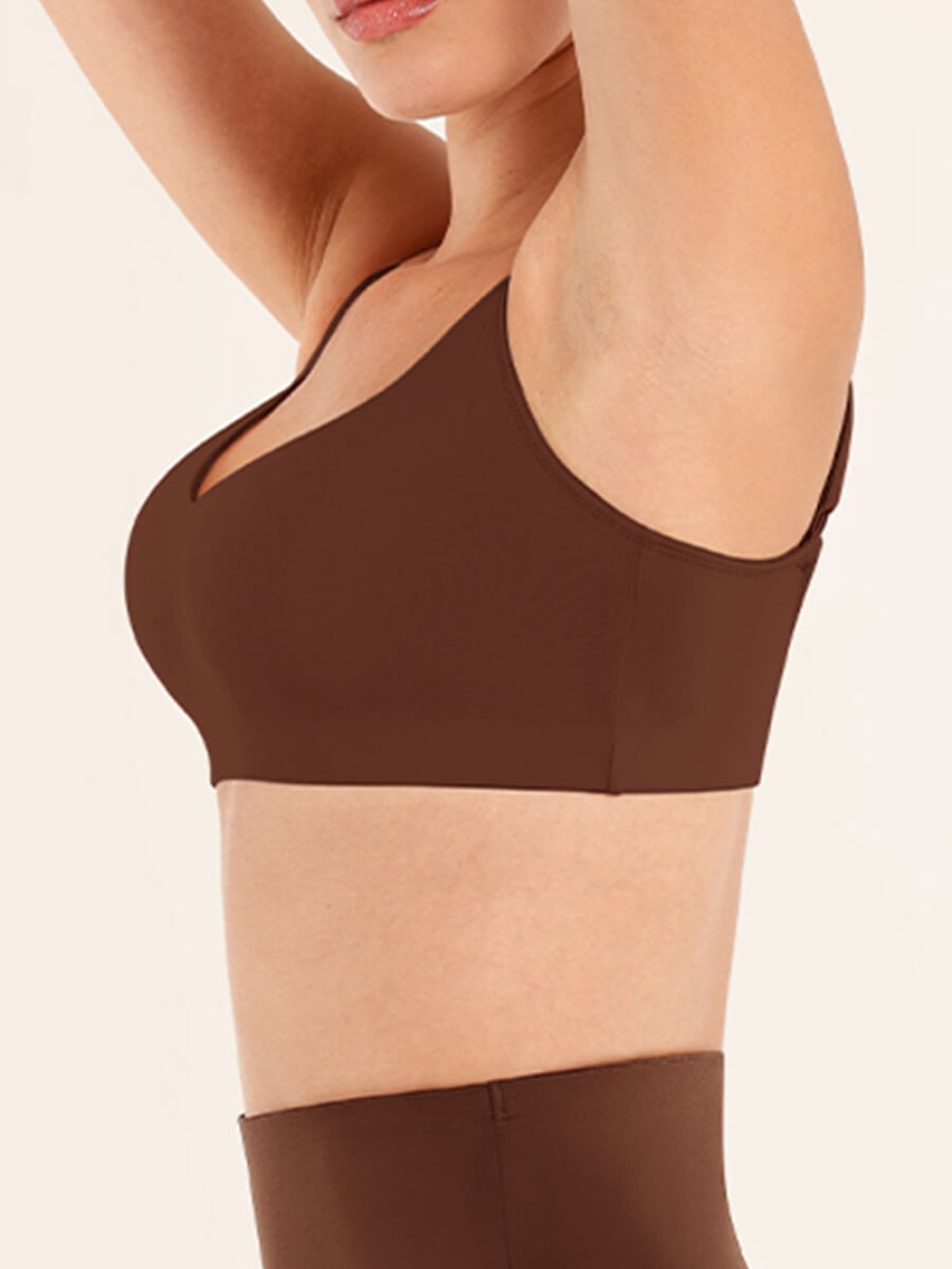 Wholesale Seamless Comfort Underarm Smoothing V-Neck Bralette with Adjustable Straps