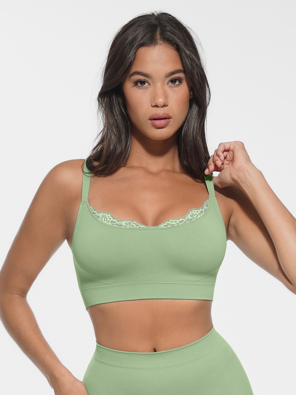 Comfortable Seamless Scoop Smooth Back Fat Bralettes Bras