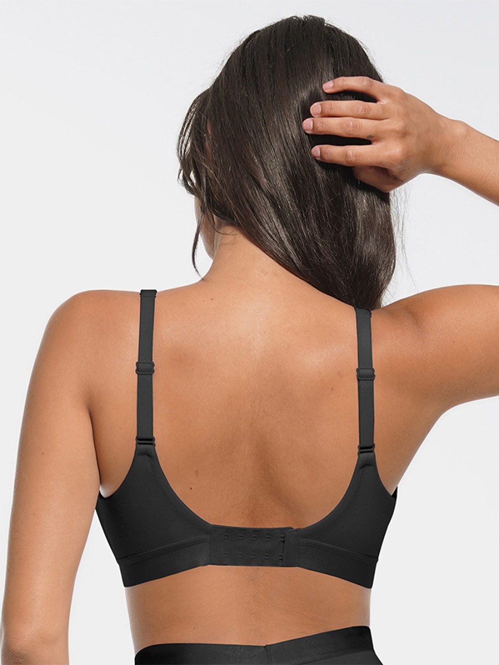 Deep V Neck Rib Modal All Day Wear Bralette with Removable Pads