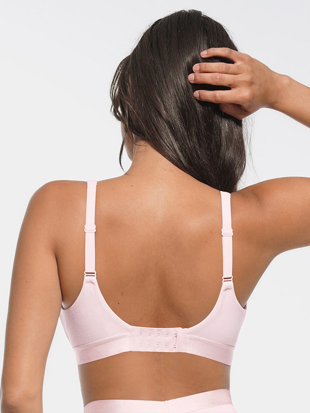 Deep V Neck Rib Modal All Day Wear Bralette with Removable Pads