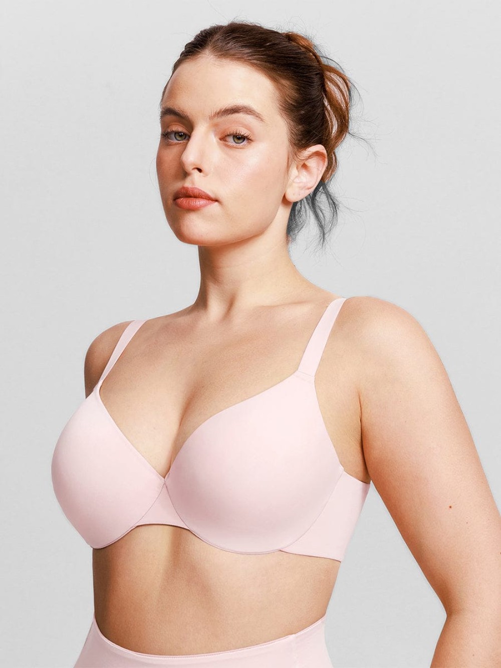 Seamless Underwire T-Shirt Push Up Demi Bra with Adjustable Shoulder Strap