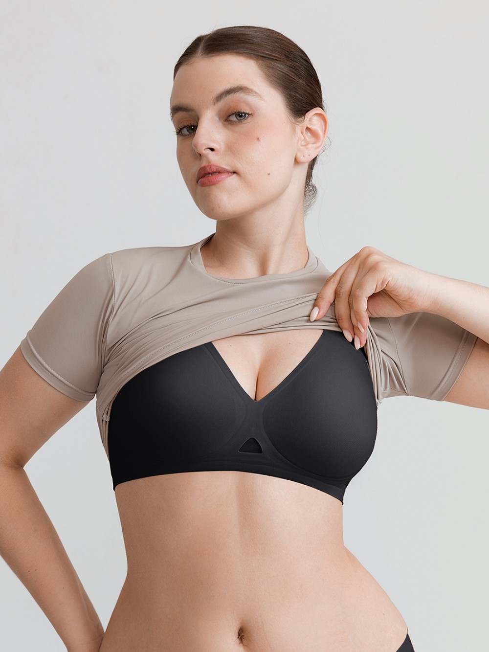 Cut Out Wireless Bra Seamless Jelly Support Everyday T Shirt Bra for Big Chest