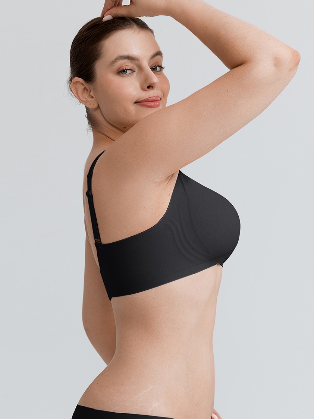 Cut Out Wireless Bra Seamless Jelly Support Everyday T Shirt Bra for Big Chest