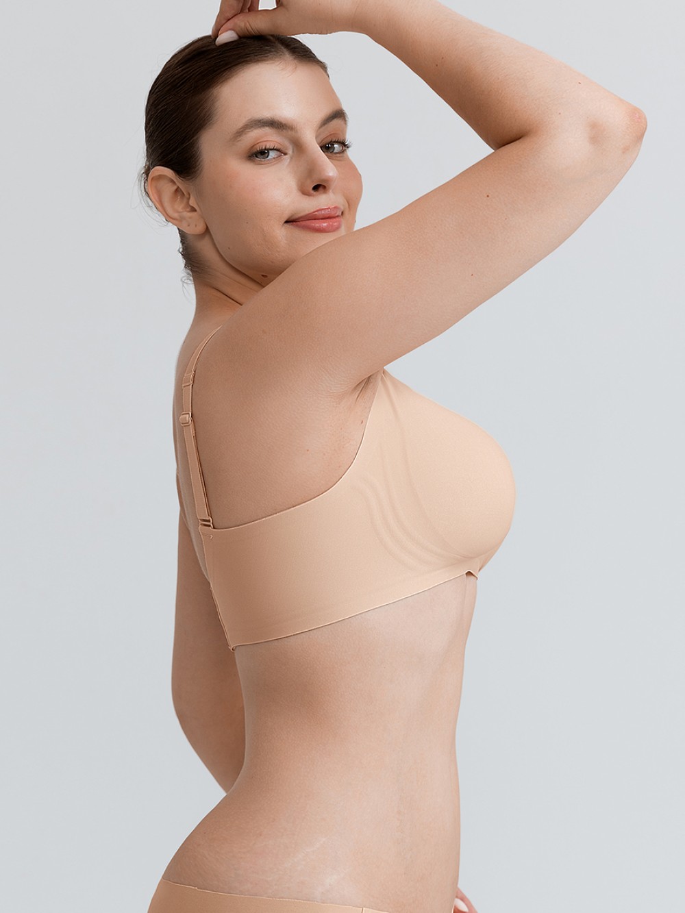 Cut Out Wireless Bra Seamless Jelly Support Everyday T Shirt Bra for Big Chest
