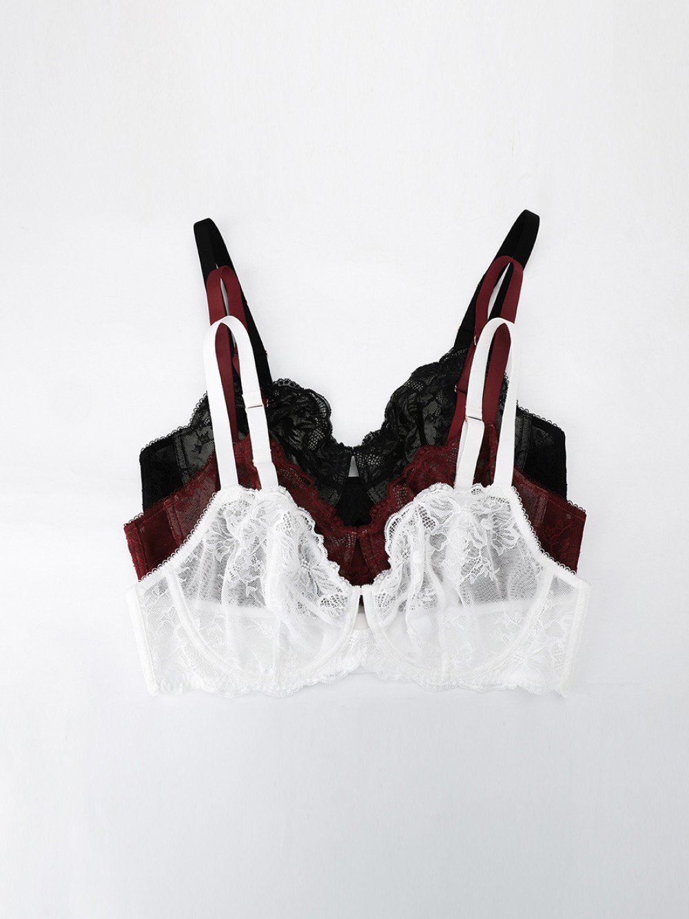Comfort Unlined Underwire Sheer Floral Mesh Lace Bra