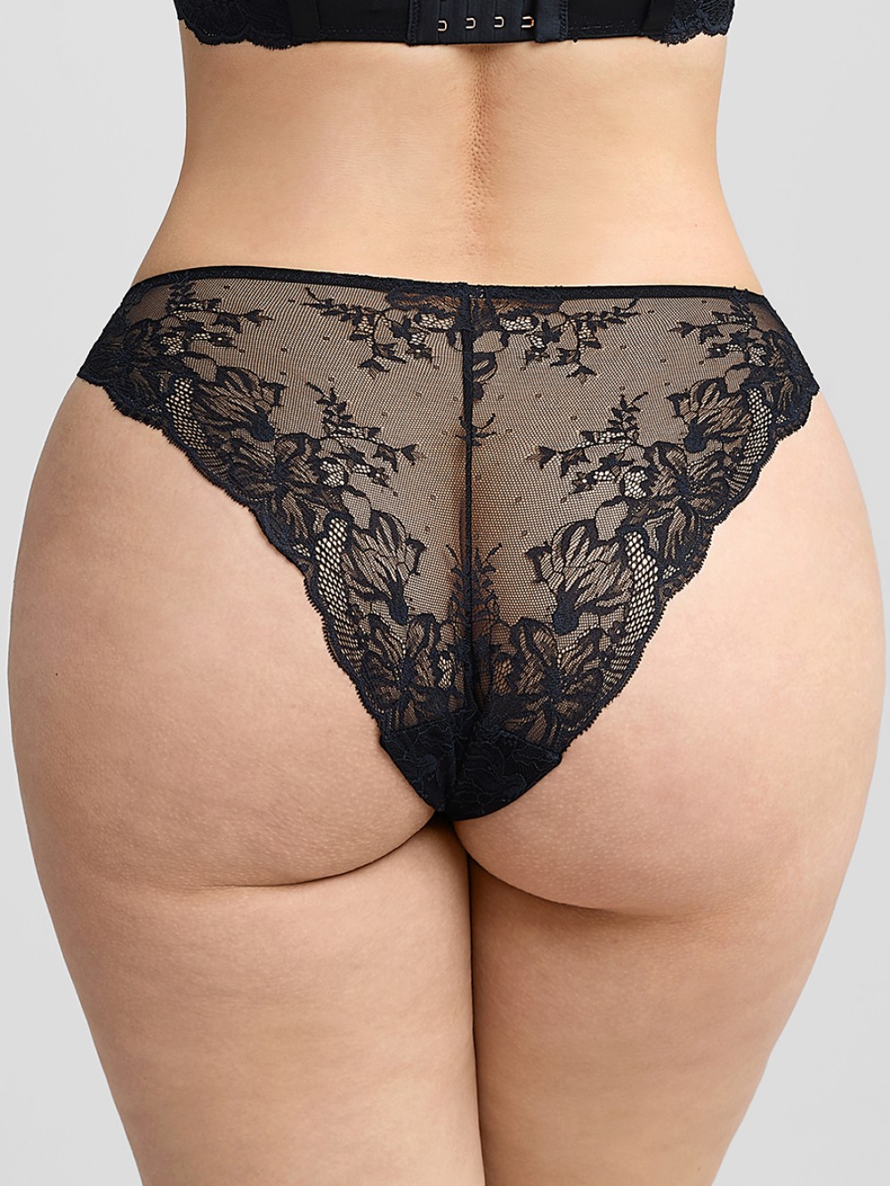 Low-Rise Lace Panties with Antibacterial Cotton Crotch