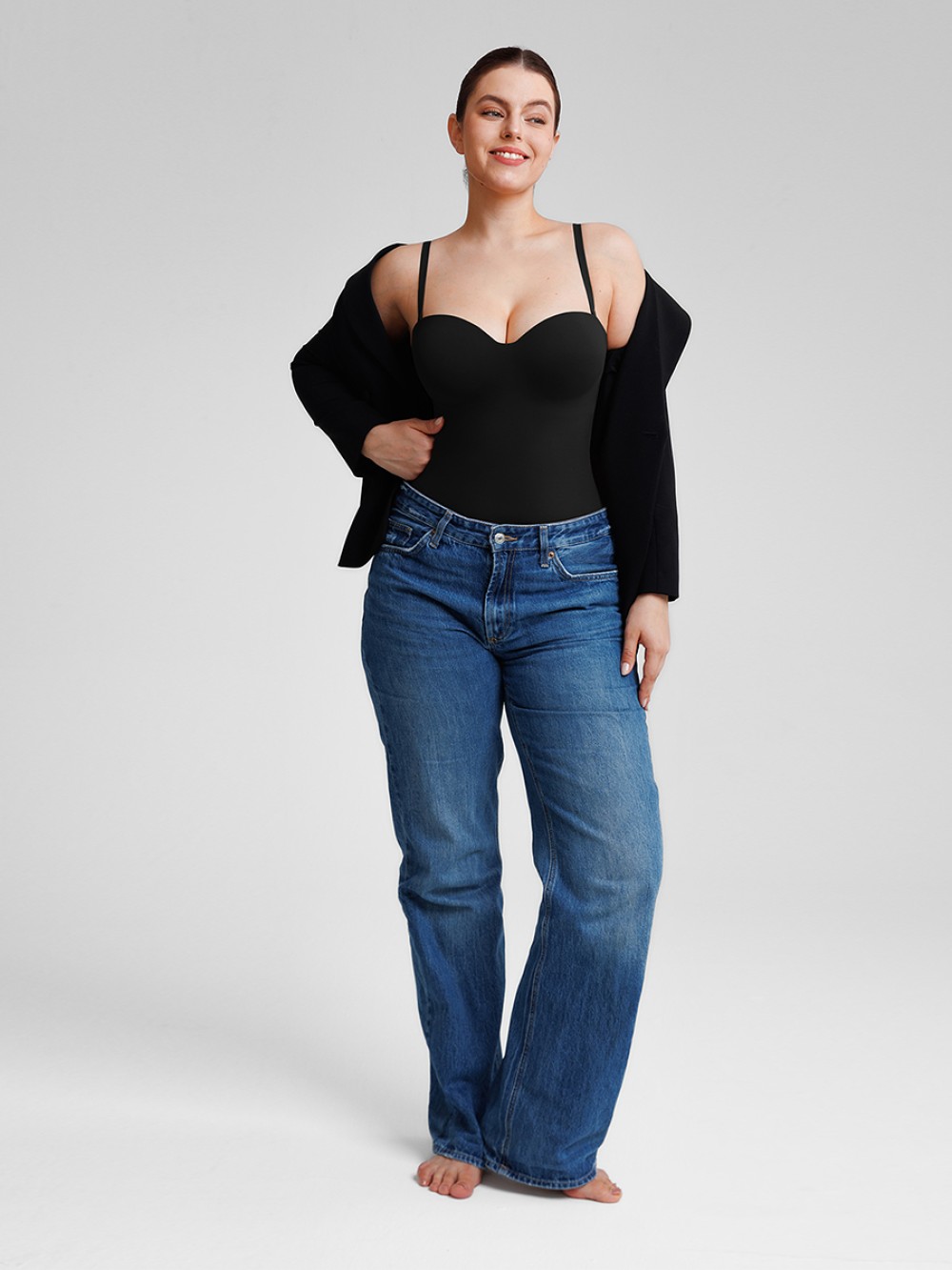 Seamless Underwire Half Cup Waist Control Shapewear Bodysuit