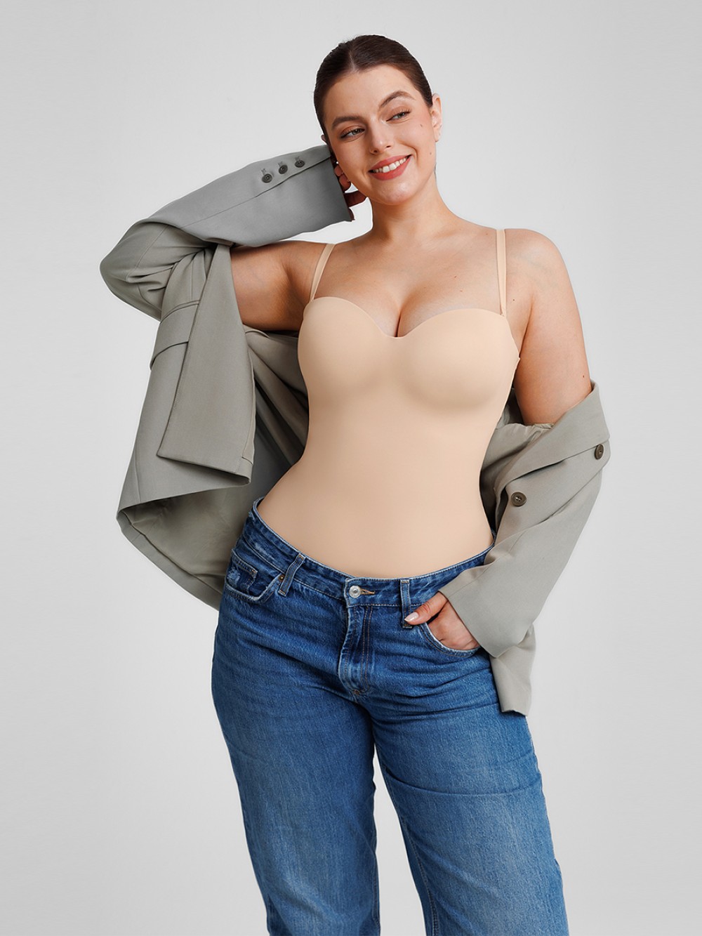 Seamless Underwire Half Cup Shapewear Bodysuit