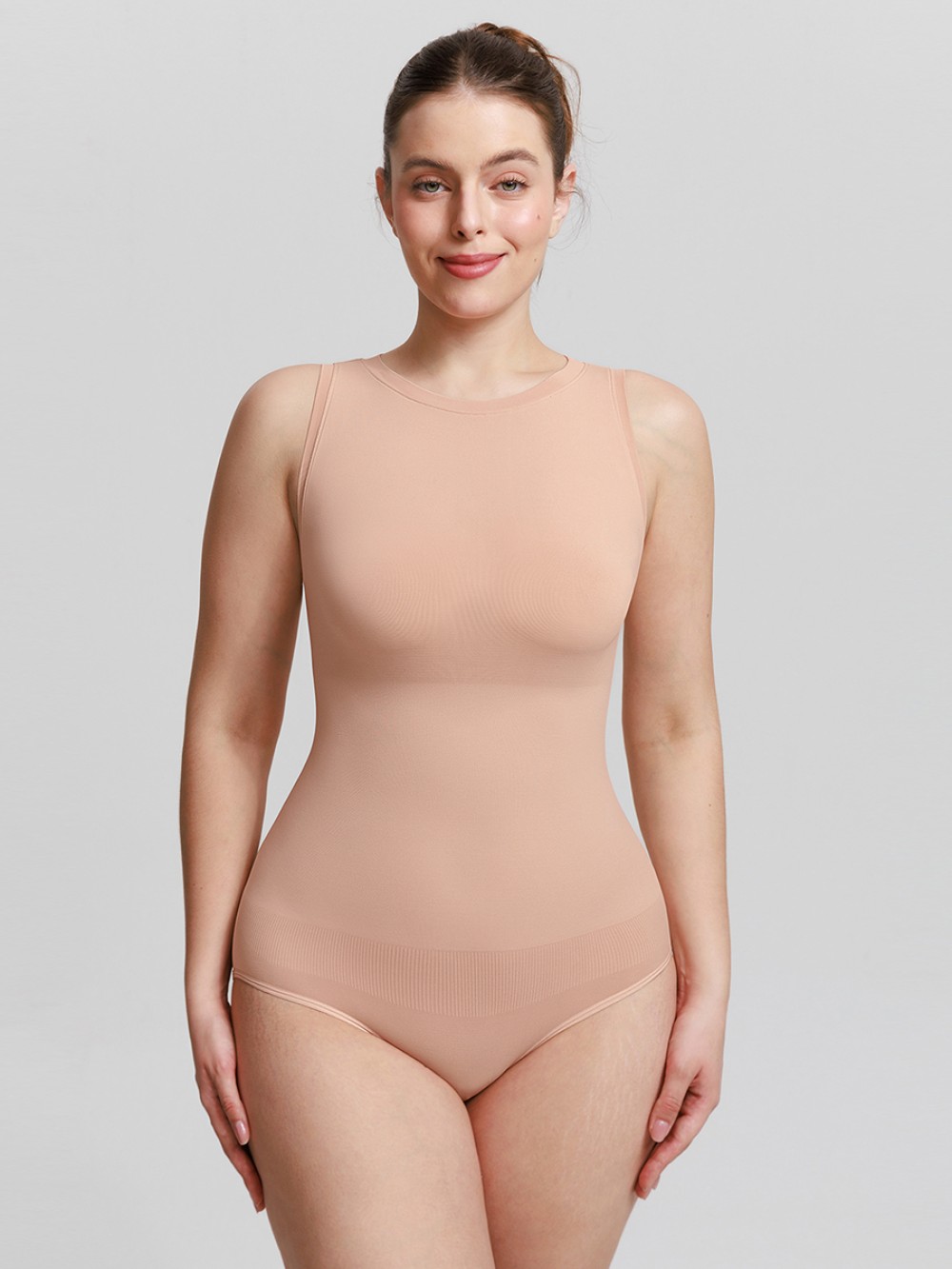 Seamless Buttery Soft Tummy Control Crew Neck Shapewear Bodysuit