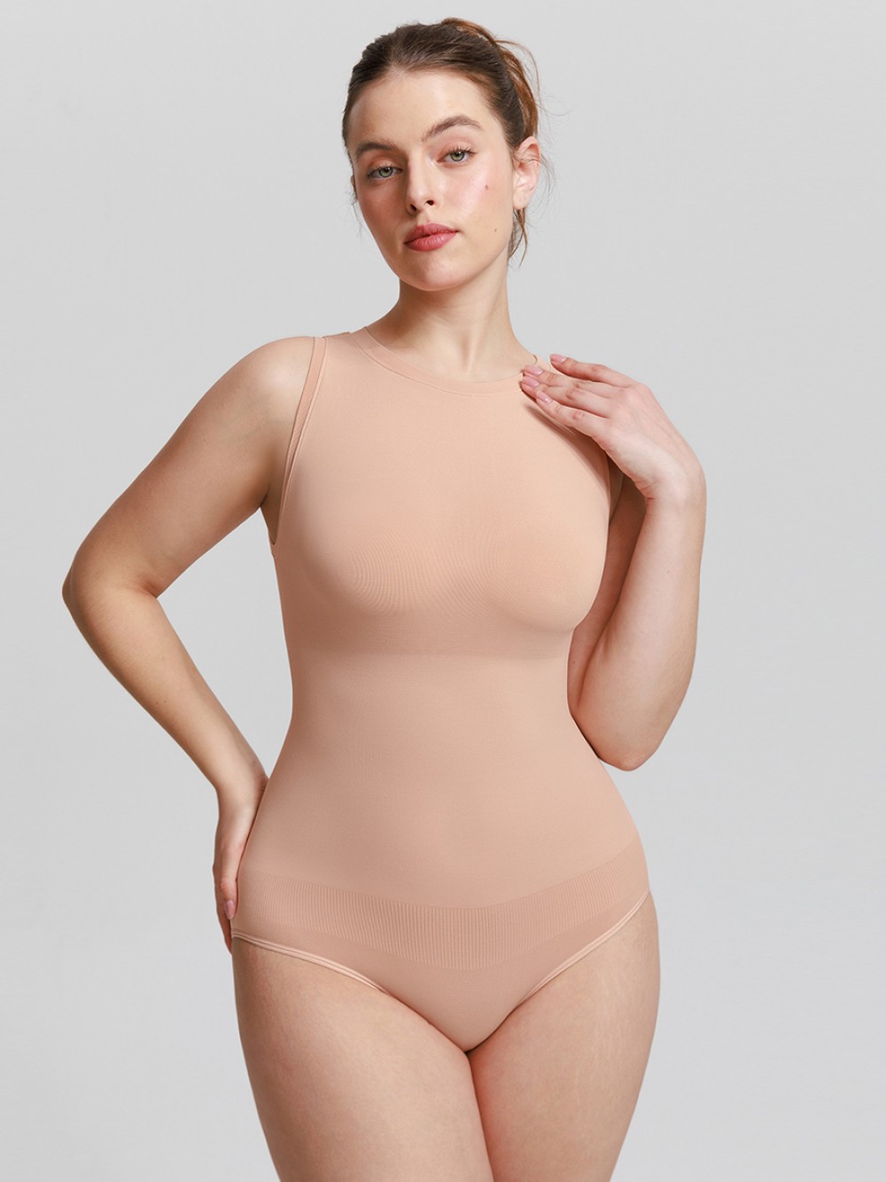 Seamless Buttery Soft Tummy Control Crew Neck Shapewear Bodysuit