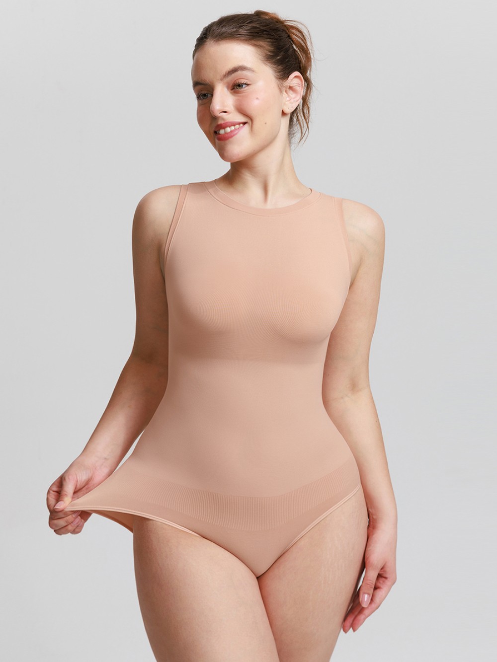 Seamless Buttery Soft Tummy Control Crew Neck Shapewear Bodysuit