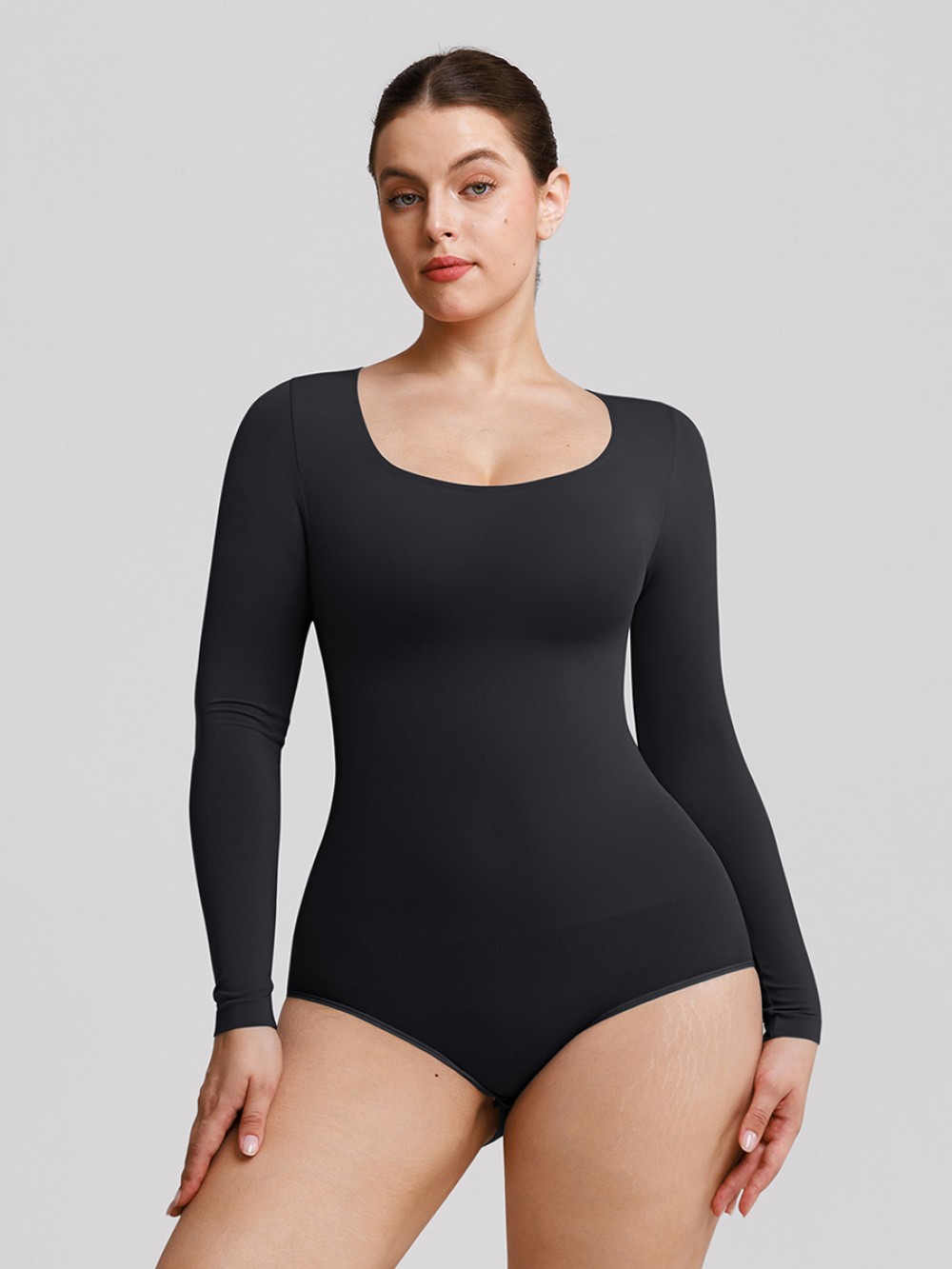 Seamless Butter Soft Scoop Neck Tummy Control Shaping Briefs Bodysuit