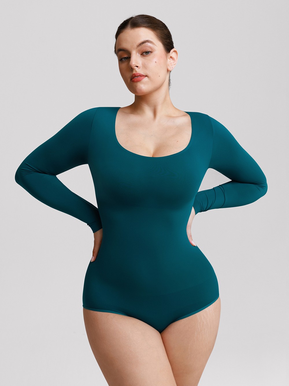 Seamless Butter Soft Scoop Neck Tummy Control Shaping Briefs Bodysuit