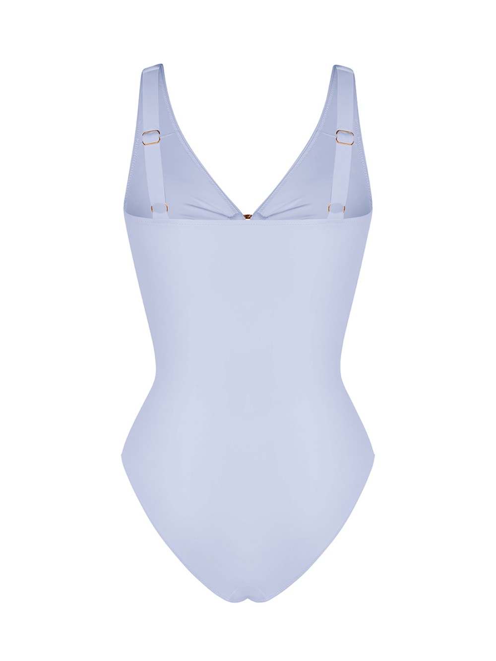 Deep V Neck Wide Strap Ruched Bodysuit Swimsuit Tummy Control Mesh Deep V Neck