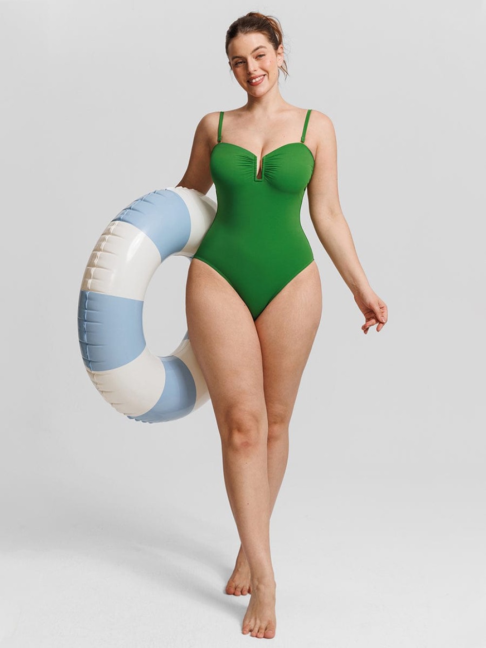 Strapless Tummy Control One Piece Shapewear Swimsuit with Removable Pads