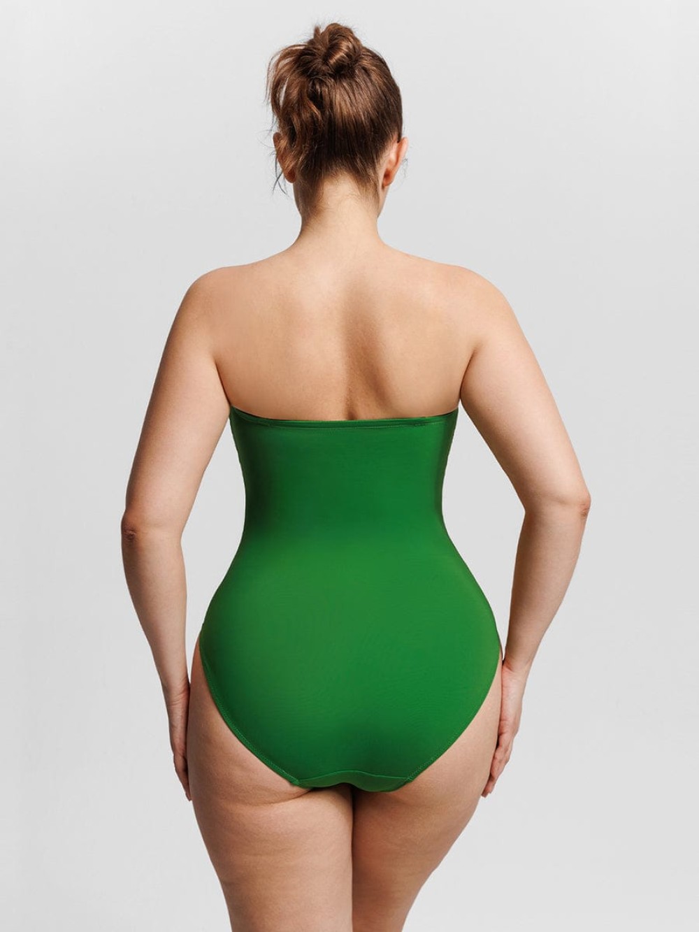 Strapless Tummy Control One Piece Shapewear Swimsuit with Removable Pads