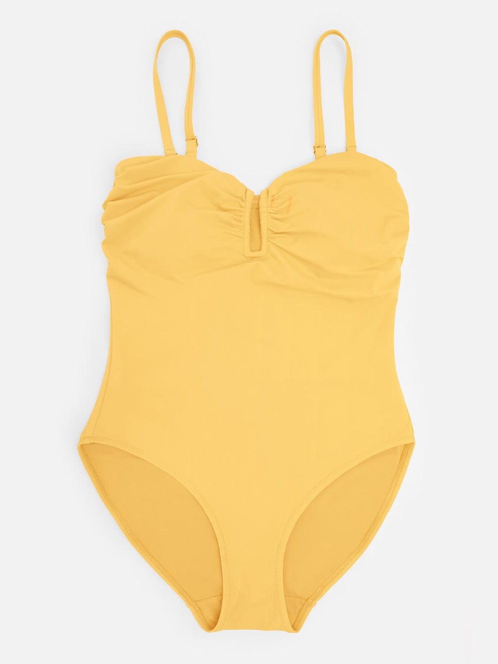Strapless U Wire Mesh Tummy Control One Piece Shapewear Swimsuit with Removable Pads