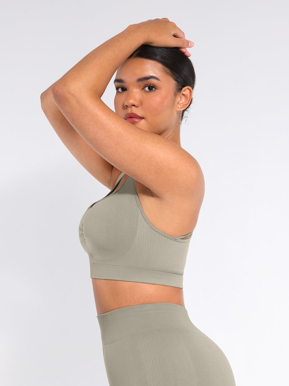 Seamless Bust Support Racerback Sports Bra