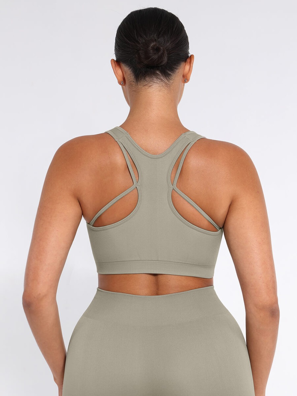 Seamless Bust Support Racerback Sports Bra