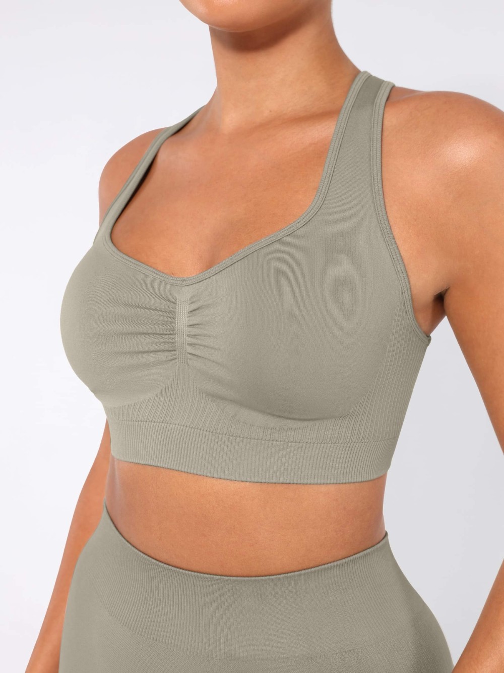 Seamless Bust Support Racerback Sports Bra