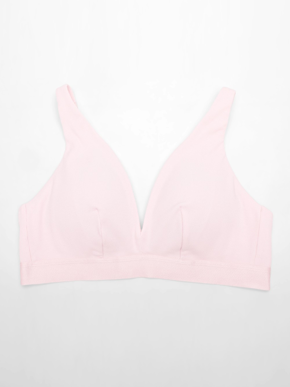 Comfortable Deep V Neck Rib Modal All Day Wear Bralette with Removable Pads