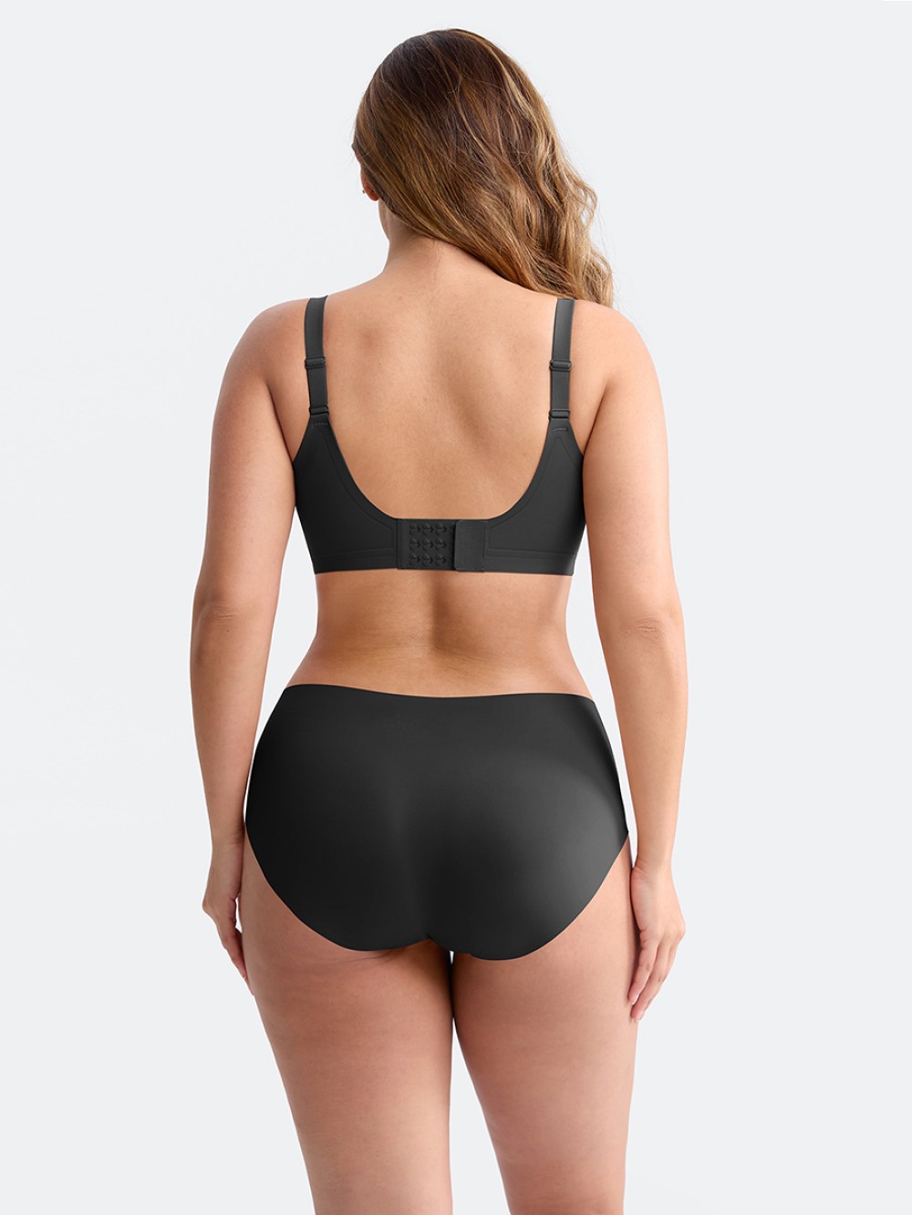 Seamless Plunge Wireless Bra W Jelly Strip Side Support Smoothing