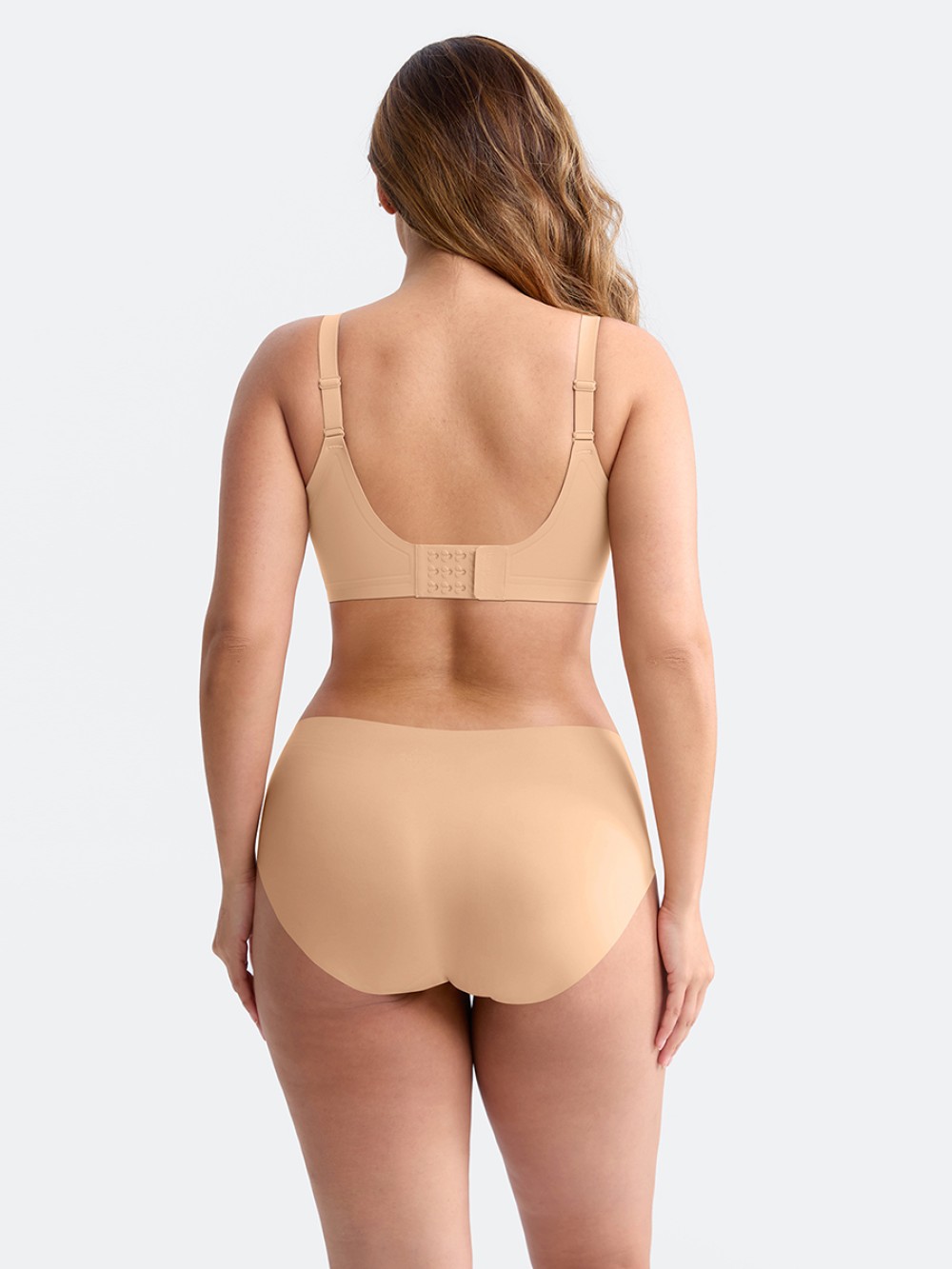 Work Commute Wireless Bra Wide Wings Half Fixed Cups No Show Through