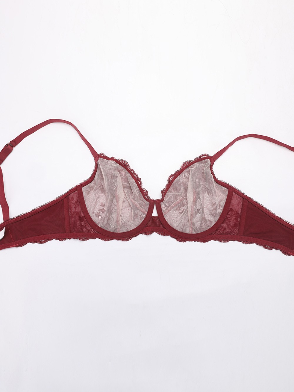 Comfort Underwire Sheer Floral Mesh Lace Bra
