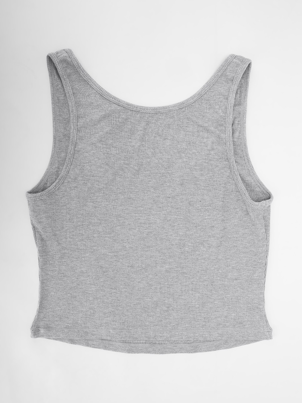 Women Rayon Ribbed Wide Strap Scoop Neck Tank Top Breathable