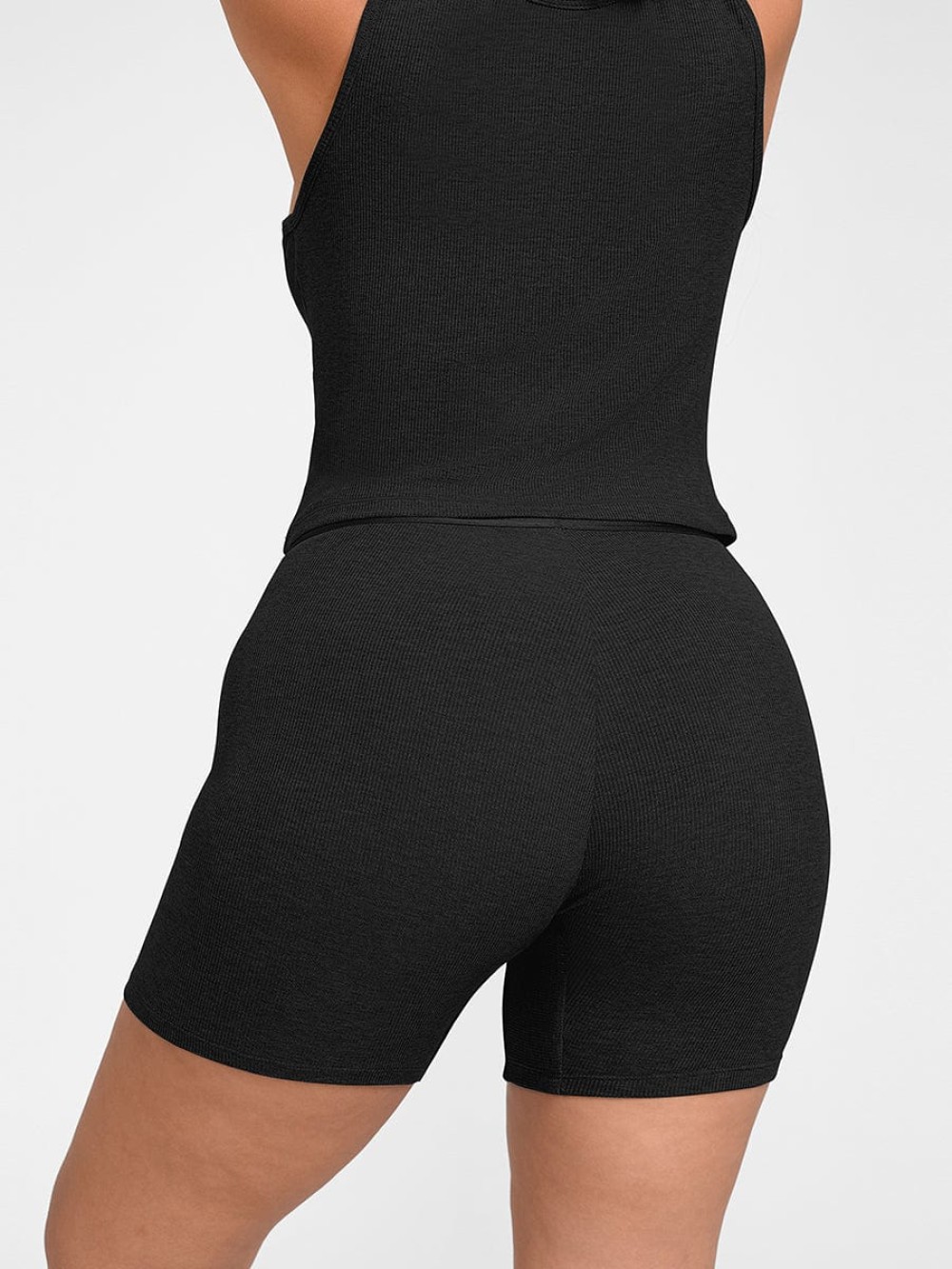 Women Rayon Ribbed Fitted Boxer Mid Waist Breathable Shorts