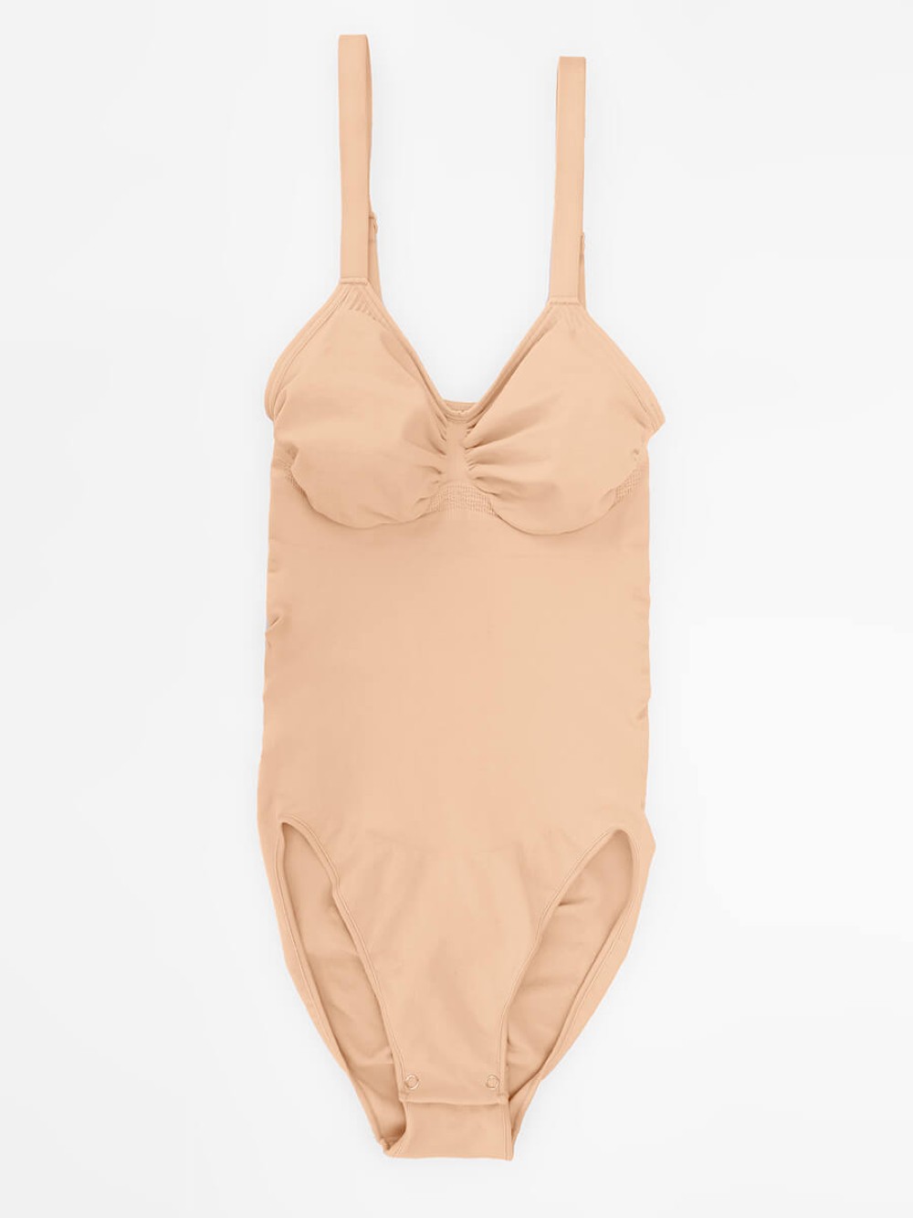 Seamless Chest Support Waist Control Snap Crotch Shapewear Bodysuit