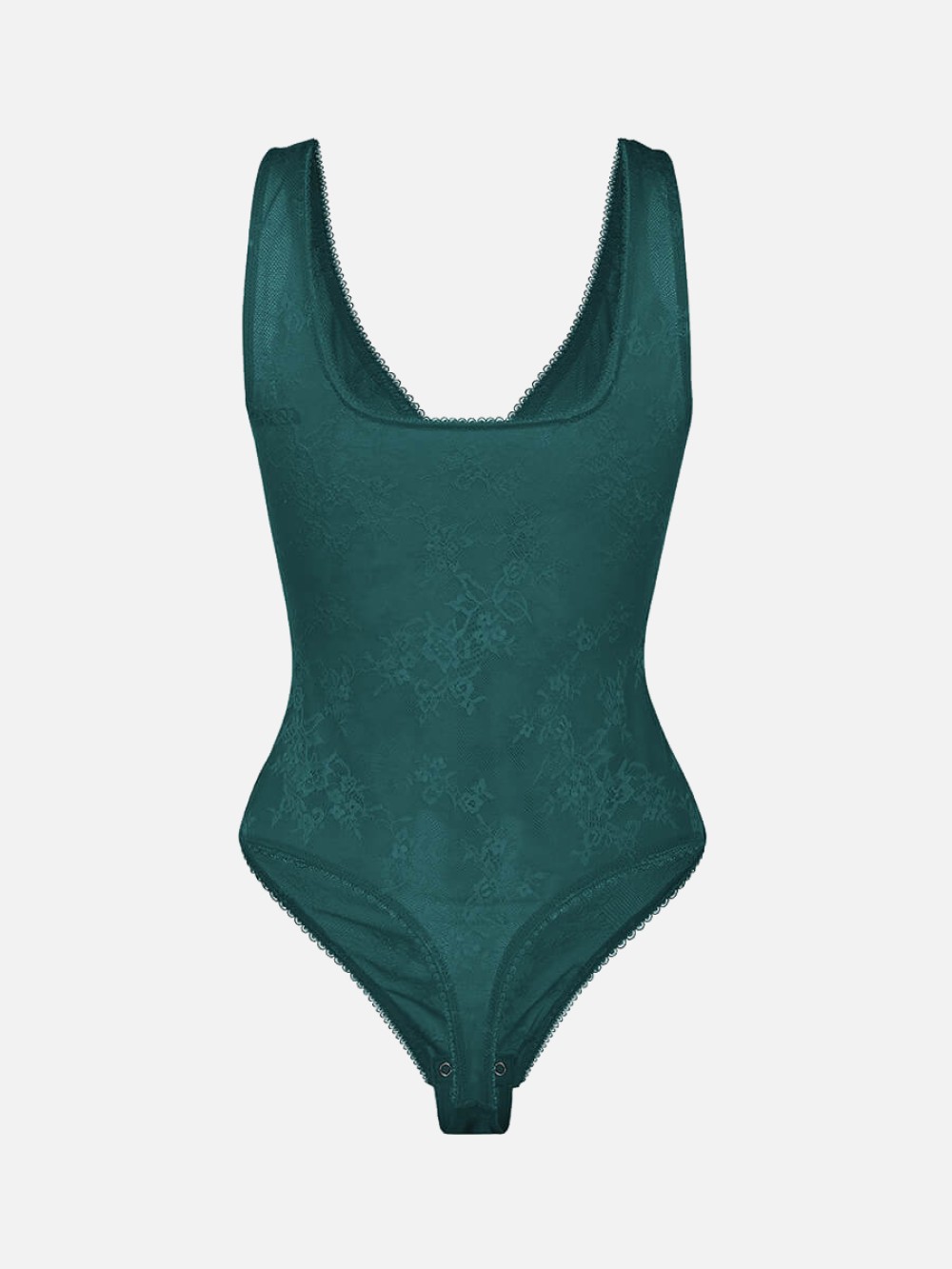 Seamless Sexy Deep V-Neck Lace Shaping Thong Bodysuit for Women