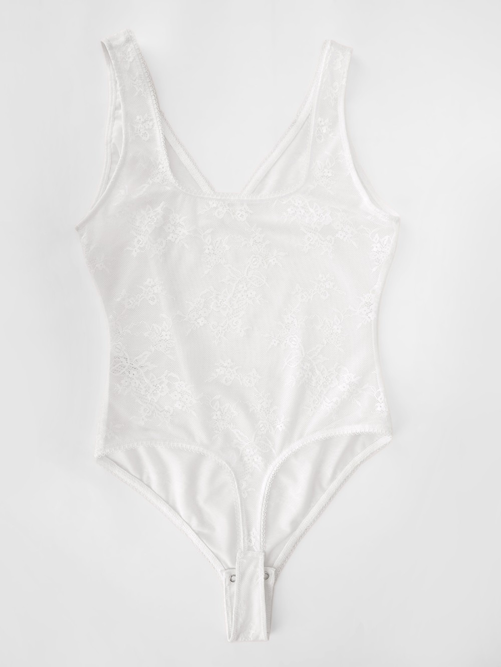 Sexy Deep V-Neck Seamless Lace Shaping Thong Bodysuit
