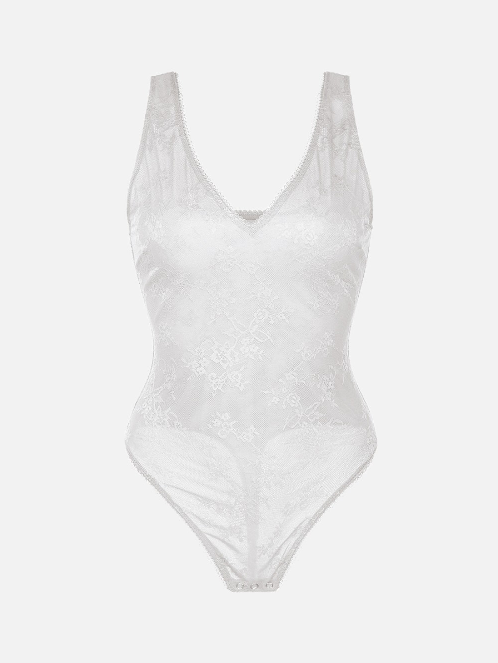 Sexy Deep V-Neck Seamless Lace Shaping Thong Bodysuit