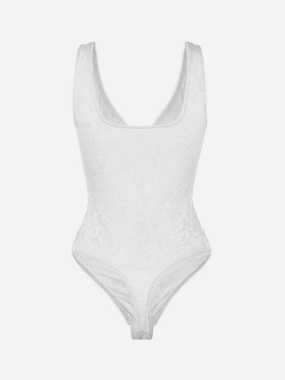 Sexy Deep V-Neck Seamless Lace Shaping Thong Bodysuit