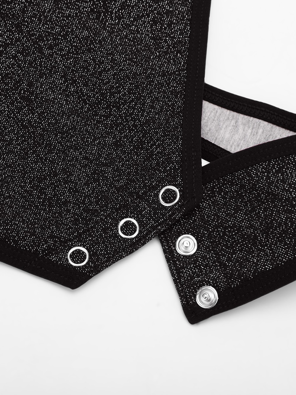 Shiny Draped Neck Bodysuit with Built In Bra and Thong Snap Crotch