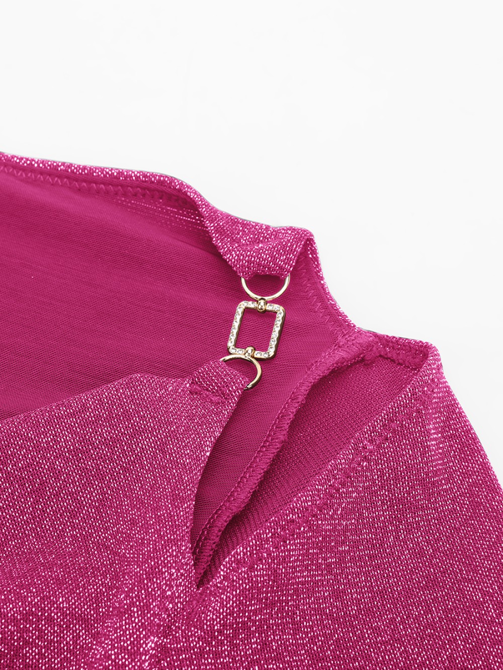 Shiny Draped Neck All In One Shapewear Bodysuit