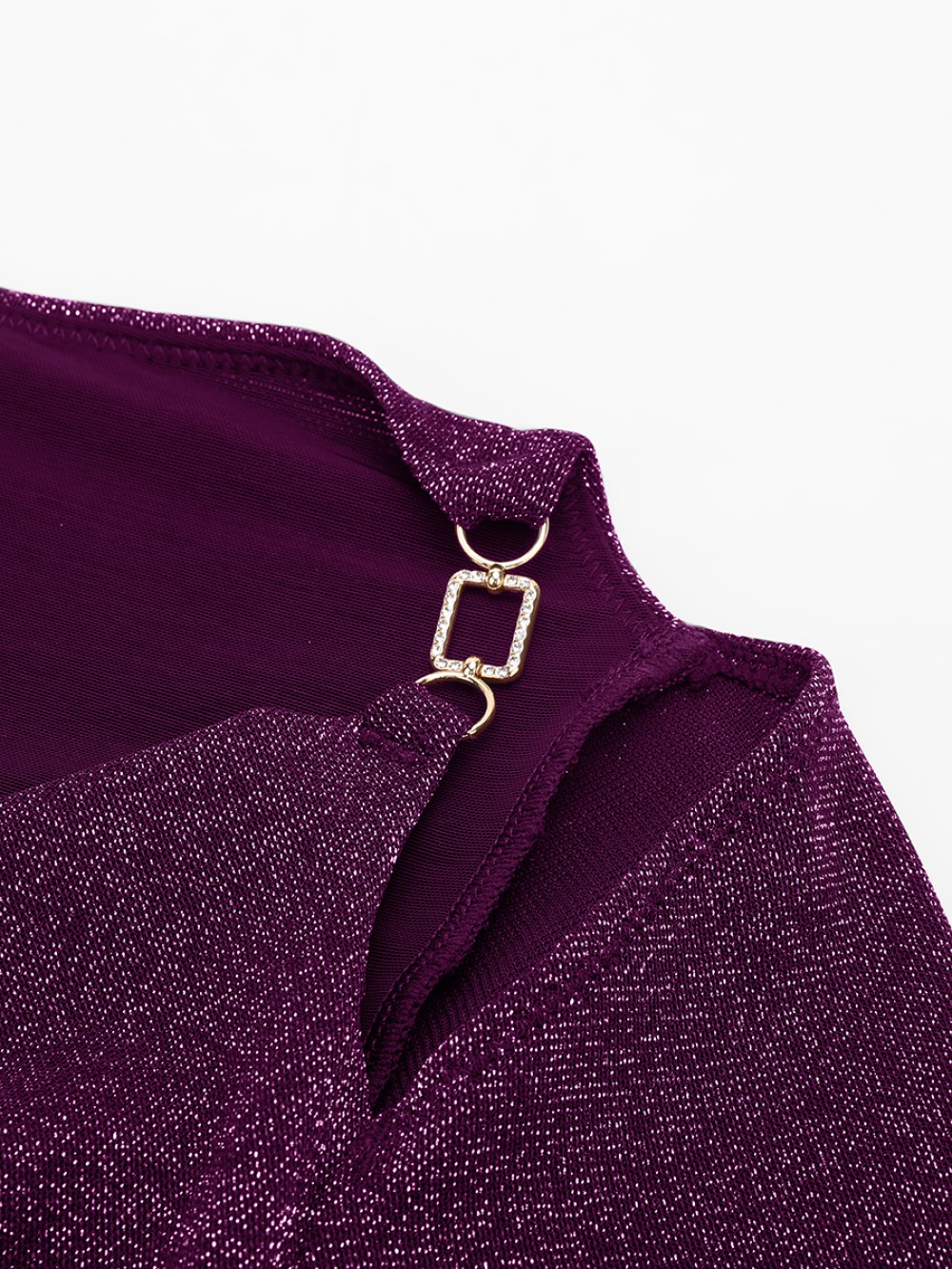 Shiny Draped Neck Shapewear Bodysuit with Built In Bra and Thong Snap Crotch