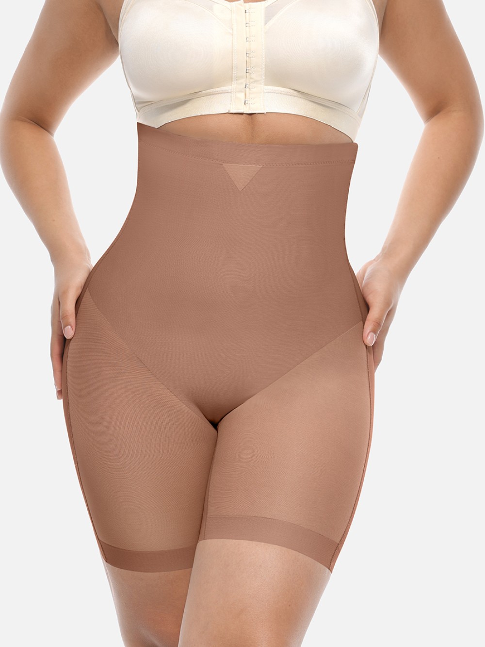 Seamless Adhesive High-Waisted Butt Lift & Slimming Mid-Thigh Shaper Shorts