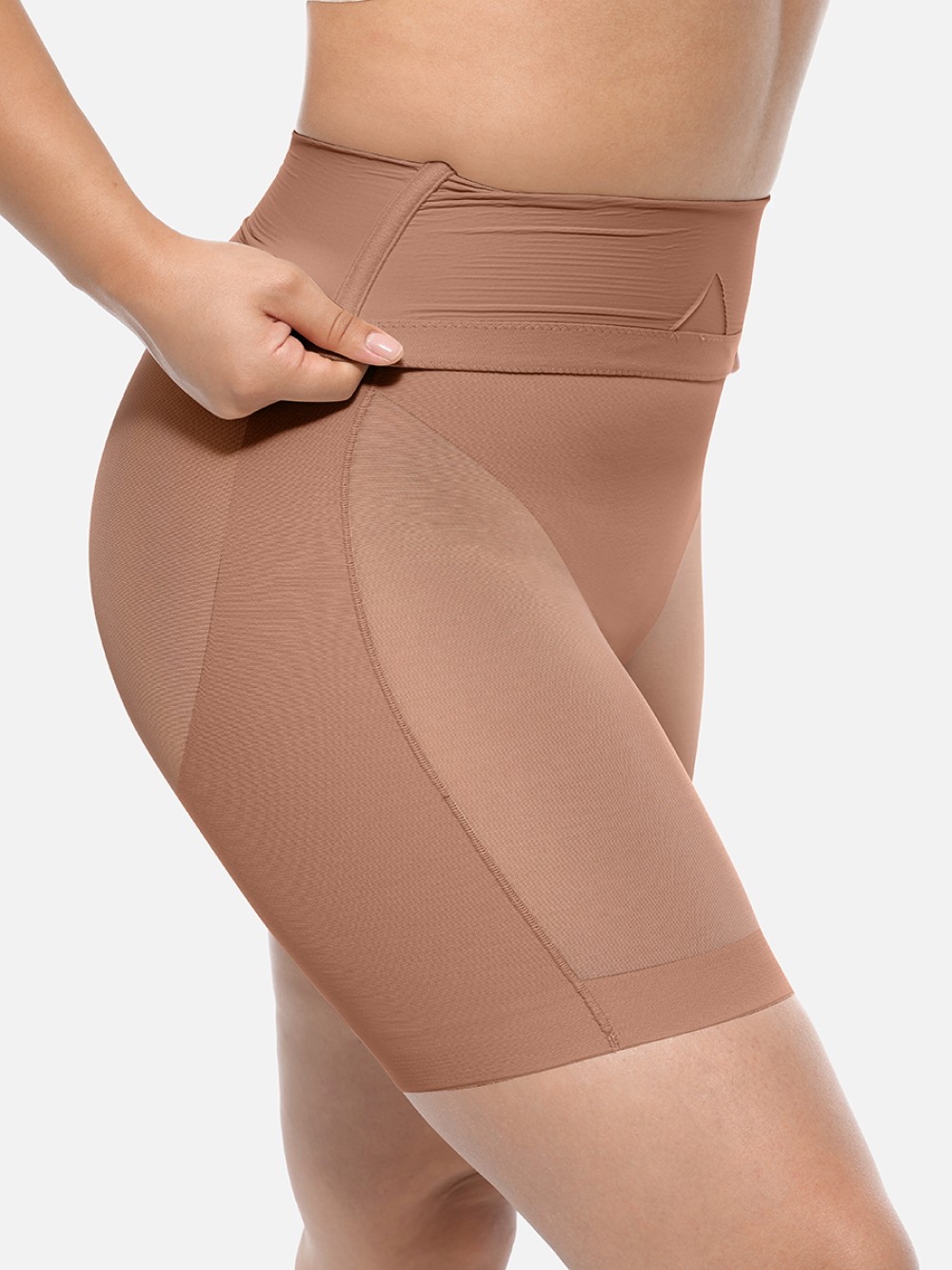 Seamless Adhesive High-Waisted Butt Lift & Slimming Mid-Thigh Shaper Shorts