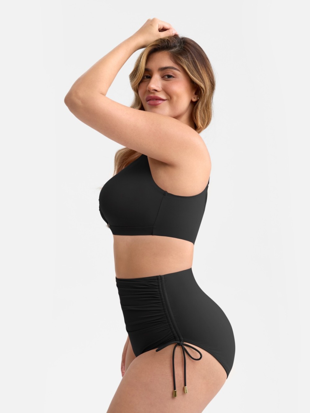 Sexy Keyhole Swimsuit Deep V Bikini Sets Body Shaper Control Panties