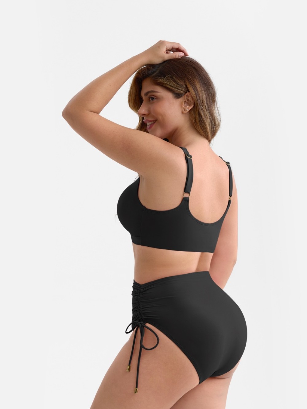 Sexy Keyhole Swimsuit Deep V Bikini Sets Body Shaper Control Panties
