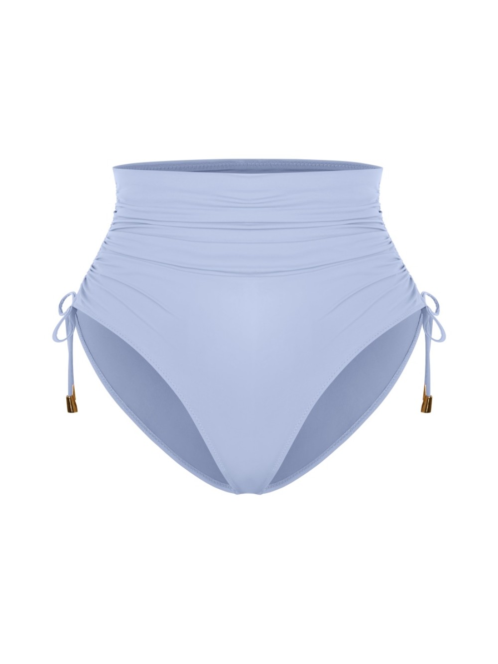 Slimming Drawstring Swimsuit Deep V Neck Metal Accent Butt Lifting Triangle Design