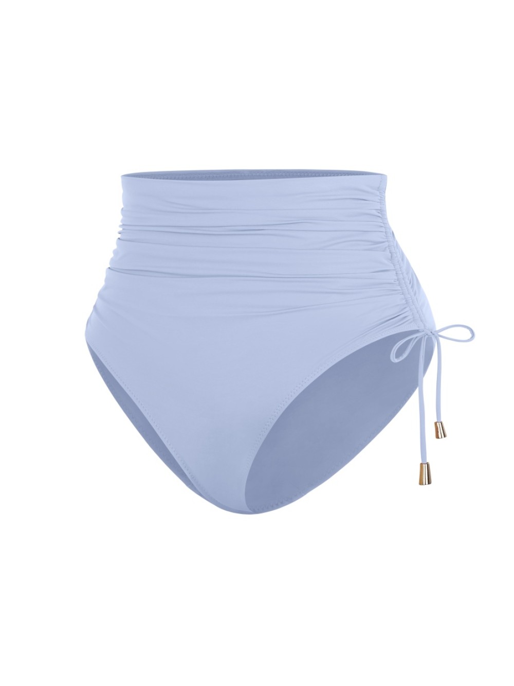 Slimming Drawstring Swimsuit Deep V Neck Metal Accent Butt Lifting Triangle Design