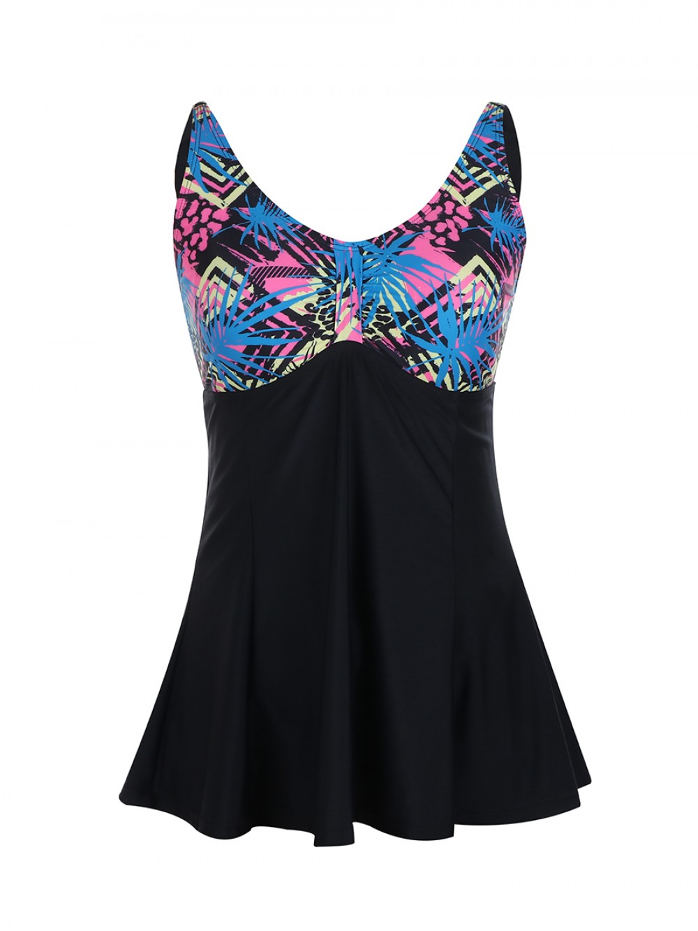 Natural Patchwork Big Size Swim Dress 2 Pieces Fashion