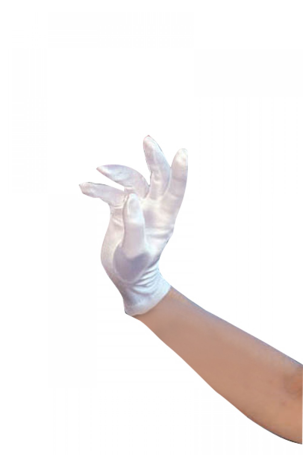 White Short Satin Gloves For Wedding