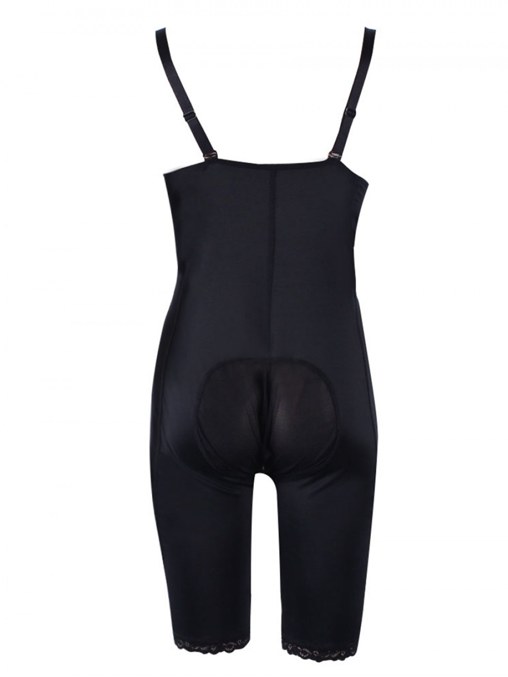 Dark Blue Lace Trim Full Body Shaper Adjustable Strap