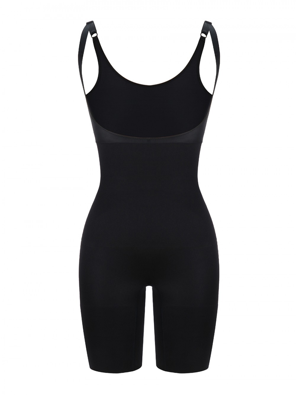 Black Plus Size Shapewear Bodysuit Adjustable Straps Seamless Custom Logo