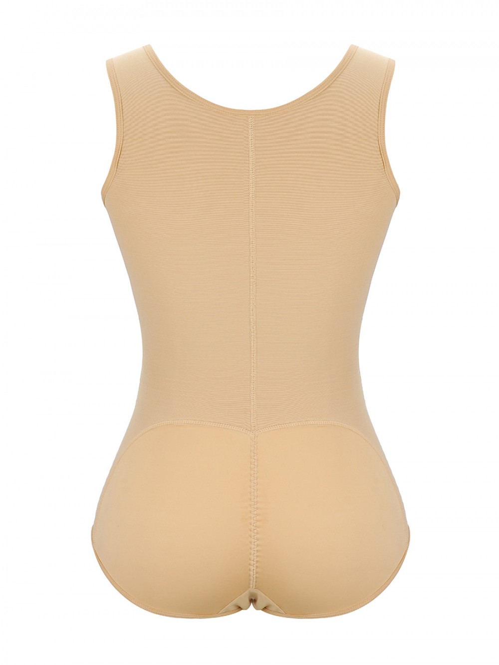 Perfect-Fit Skin Color Wide Strap Zipper Full Body Shaper Breathability